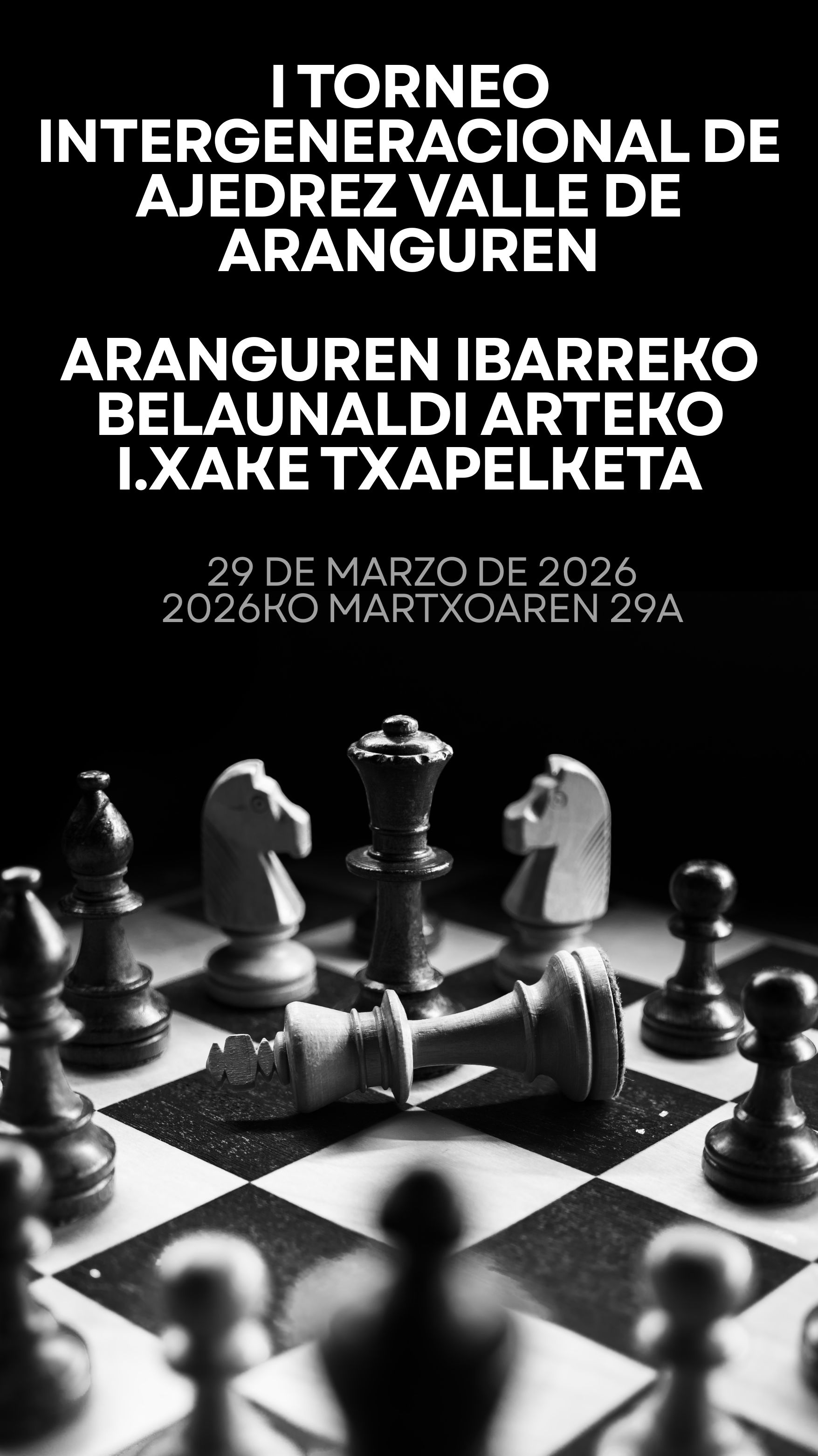 I Torneo intergeneracional de ajedrez Valle de Aranguren